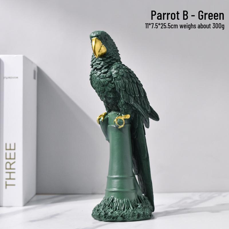 Luxurious Parrot Ornament Wine Cabinet for Living Room Decor