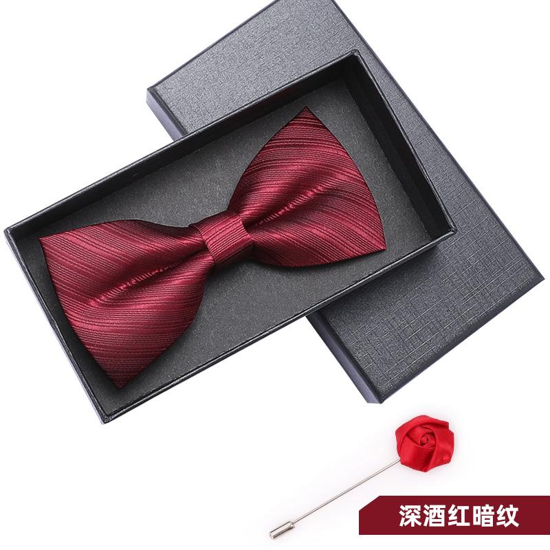 Bow Tie Men'S Wedding Groom Best Man Red Suit Shirt British Brothers Korean Bow Women'S Gift Box