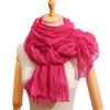 Women Pleated Scarf Thickened Weave Autumn Winter Scarf Solid Color Breathable Shawl Headscarf Outfit Accessories