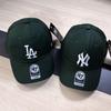 Unisex Dunkelgrüne Bestickte 47 Brand NY-LA Baseballkappe mit Gebogenem Schirm