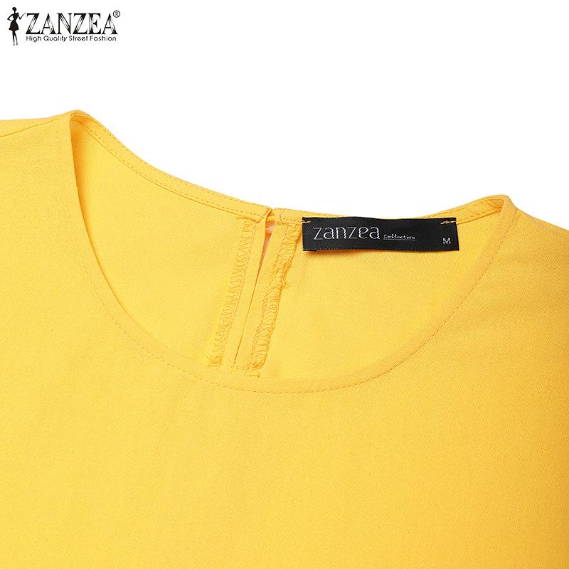 ZANZEA Women Casual Round Neck Summer Sleeveless Dress