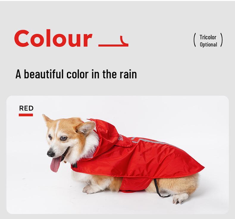 Reflective Waterproof Dog Raincoat for Small and Medium Pets - Leashable Outdoor Rainy Day Gear