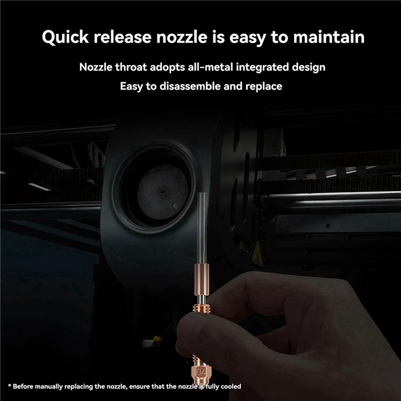 

ABJI-4X For Creality K2 Plus Nozzle Quick-Swap Nozzle Kit Hardened Steel Design For Creality K2 Plus 3D Printer 2PC 0.4Mm