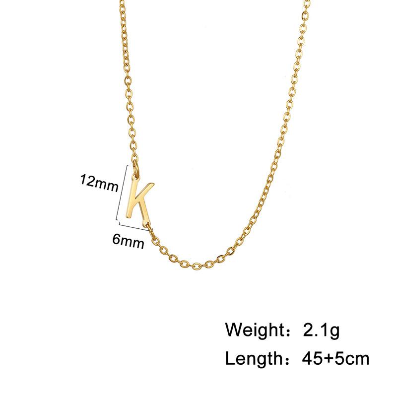 A-Z Letter Choker Necklace Personalized Alphabet Side Pendant Jewelry Gift for Birthday and Fashion Accessories