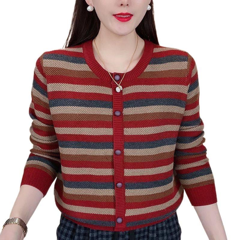 Age-Defying Color Block Knit Sweater for Spring