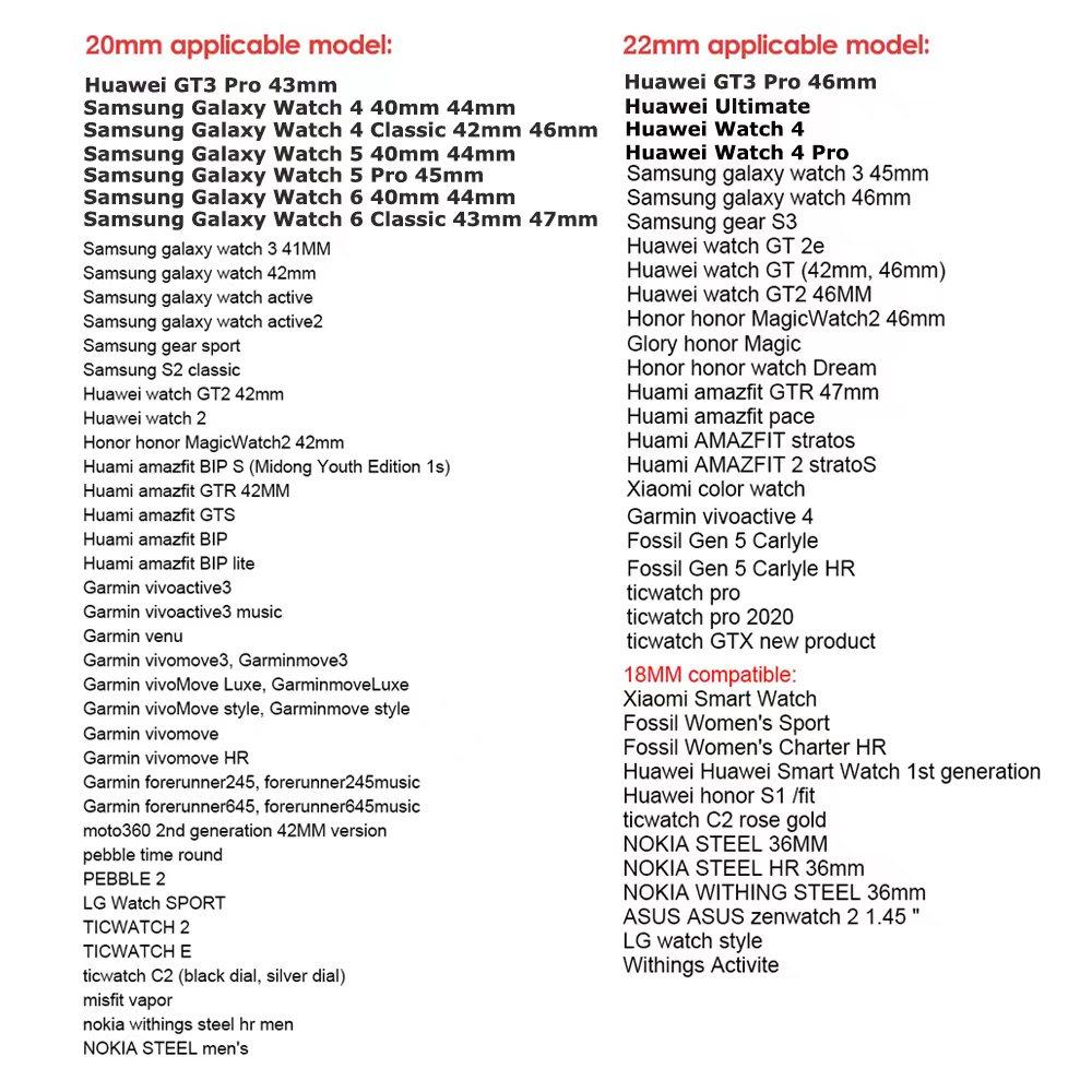 20 22mm Luxury Stainless Steel Strap For Huawei Watch 4 Pro GT3 46mm For Samsung Galaxy Watch 6/5/4 Pro 45mm Gear S3 Metal Band