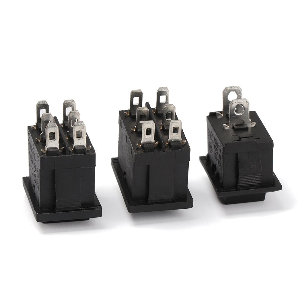 5Pcs Black SPST On/Off KCD1 Power Buttons Push Button Switches Rocker Switch 15x21mm