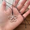 Wax Rope Hollow Flower Pull-out Necklace Korean Fashion Light Luxury High Sense Versatile Niche Personality Temperament Items
