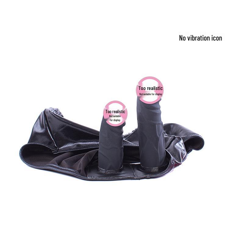 Vibrating Silicone Dildo & Anal Plug Erotic Leather Underwear Set for Men & Women