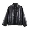 European and American style, new women's clothing, fashionable, casual imitation leather stand-up collar jacket jacket 6318025