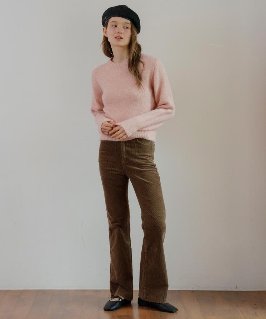 LETTERA Round Neck Alpaca Knit_3Color