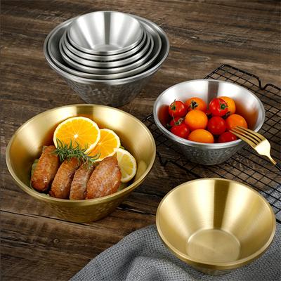 304 Stainless Steel Cone Cold Noodle Bowl Double Layer Anti-Scald Salad Soup Ramen Bowl Kitchen Durable Tableware Food Container