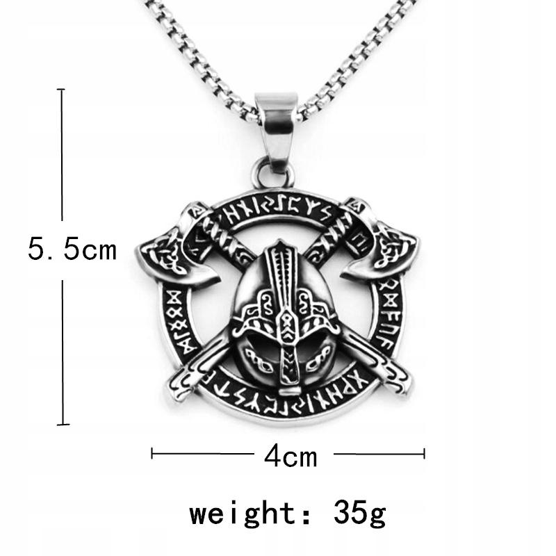 Silver Viking Axes Rune Nordic Necklace 406