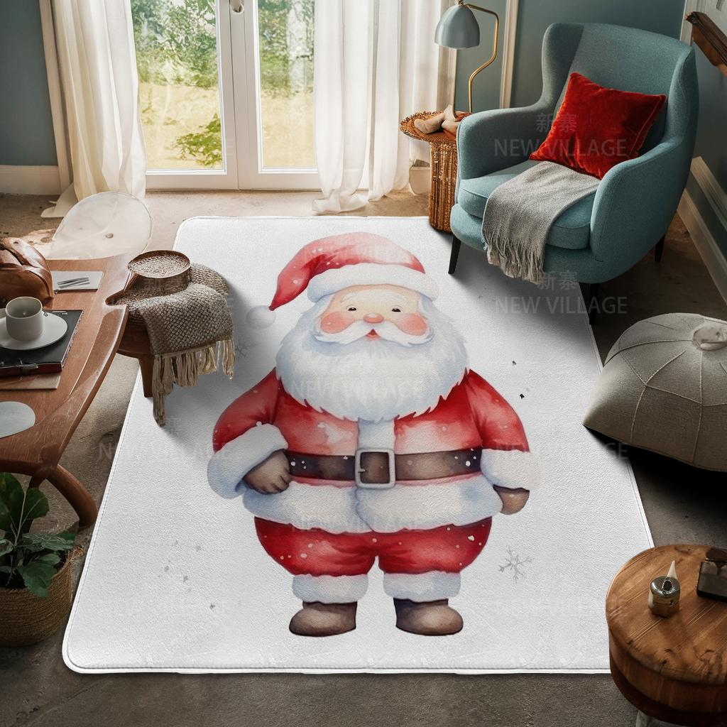 House Entrance Carpet Home Door Mat Living Room Bath Foot Bathroom Non-slip Water Absorption Rugs Bath Merry Christmas Winter