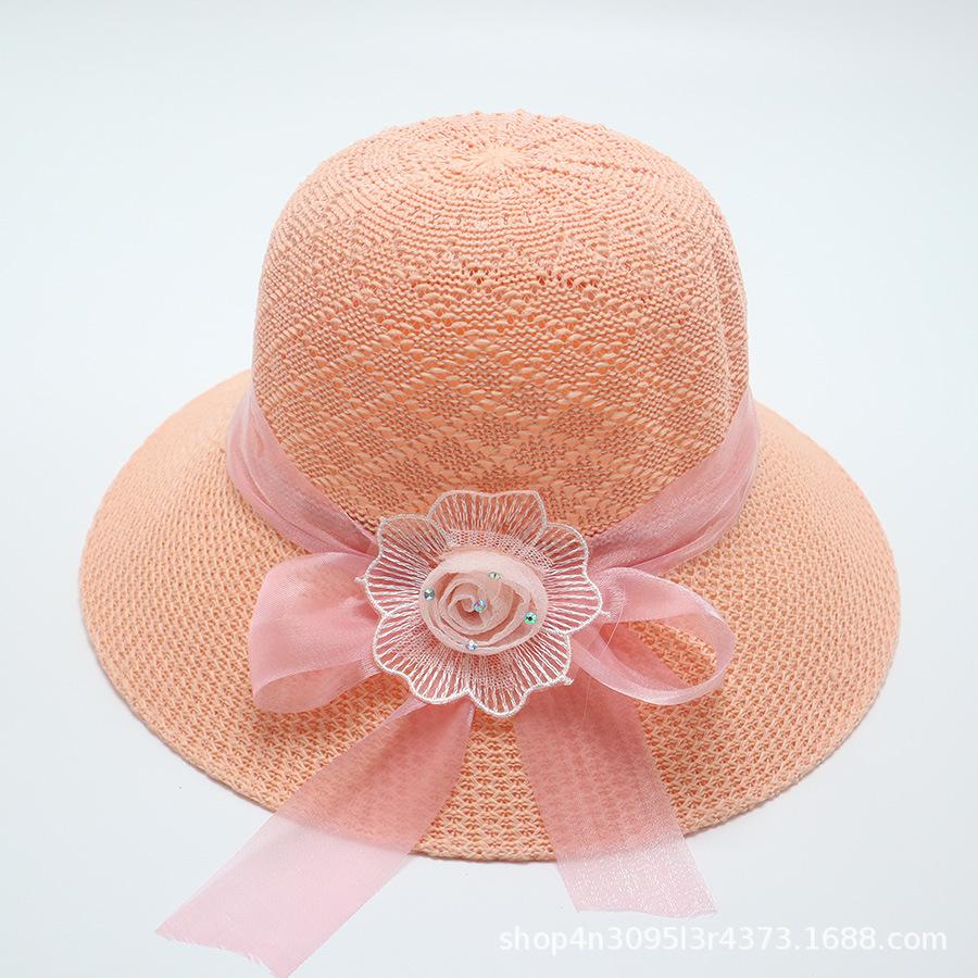 Summer straw hat big brim fashionable flower sweet seaside vacation beach breathable sun protection sun hat women's