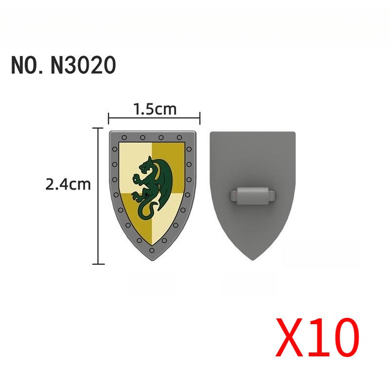 Medieval Military Castle Knight Accessories Building Block Roman Figure Soldier Crusader Viking Shield Armor Eagle Brick Toy S01
