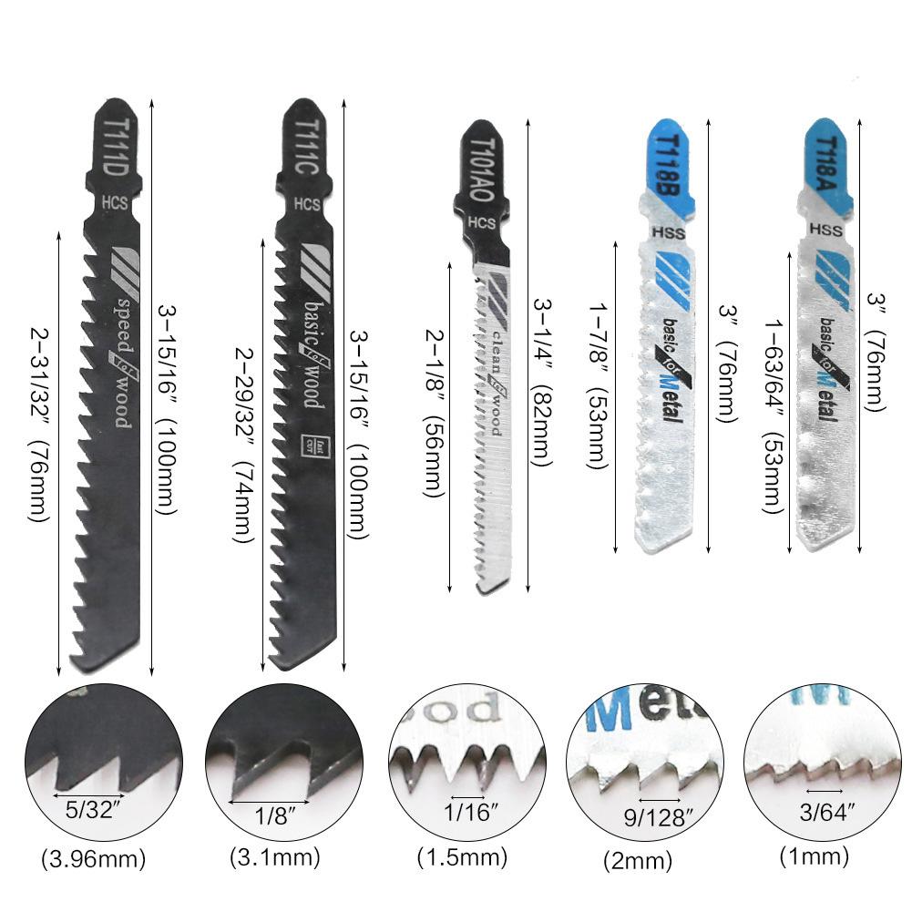 10pcs Electric Saw Blades Jigsaw Blades For Woodworking Metal Plastic Machines Woodworking Aluminum Saw Blade Set