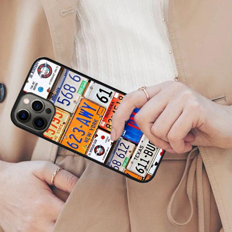 Retro Funny License Plate Magnetic Phone Case For APPLE iPhone 17 Air 16 14 13 12 Pro Max 15 Plus Wireless Charge MagSafe Cover