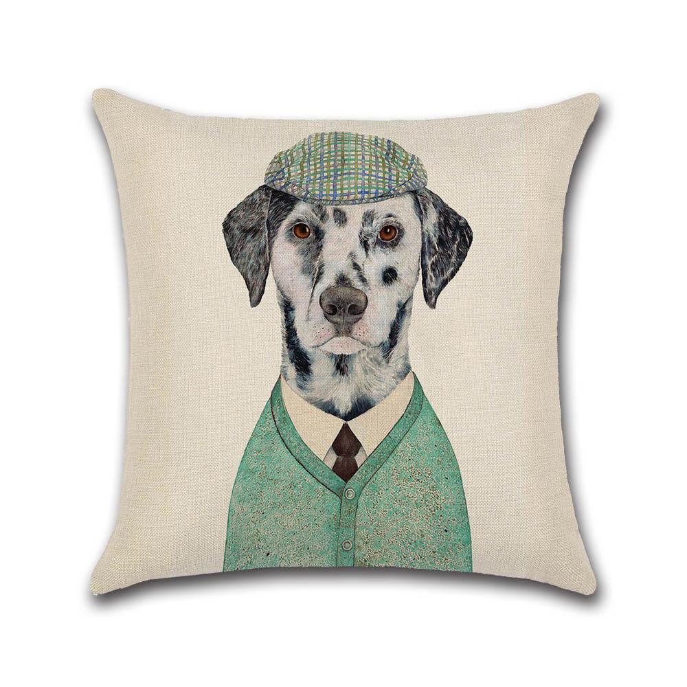 Cute Cartoon Elephant Pattern Throw Pillow Case Dog Cat Owl Fox Cotton Linen Decorative Pillowcases Kussensloop Almohada Zt243