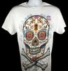 Vloeibaar Blauw Dag van de Doden Suikerschedel T-shirt NWOT Heren Maat M