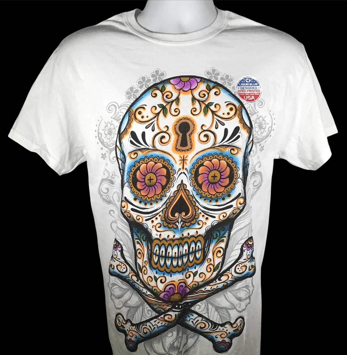 

Liquid Blue Day Of The Dead Sugarskull Tee Shirt NWOT Mens SZ M 5XL різнокольоровий