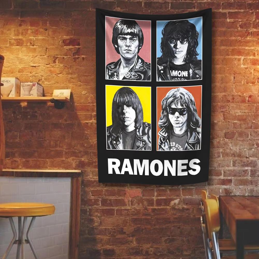 Amerykański Zespół Rockowy Gobelin R-Ramones Punkowa Muzyka Nadruki Wystrój Domu Wiszący na Ścianie Sypialnia Pokój Studenta Tło Baner Koncertowy Prezent dla Fanów