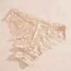 FINETOO 2Pcs Women's Satin Floral Lace Underwear Sexy Hollow Out Panties Solid Low-Waist Perspective Briefs Girls Soft Lingerie