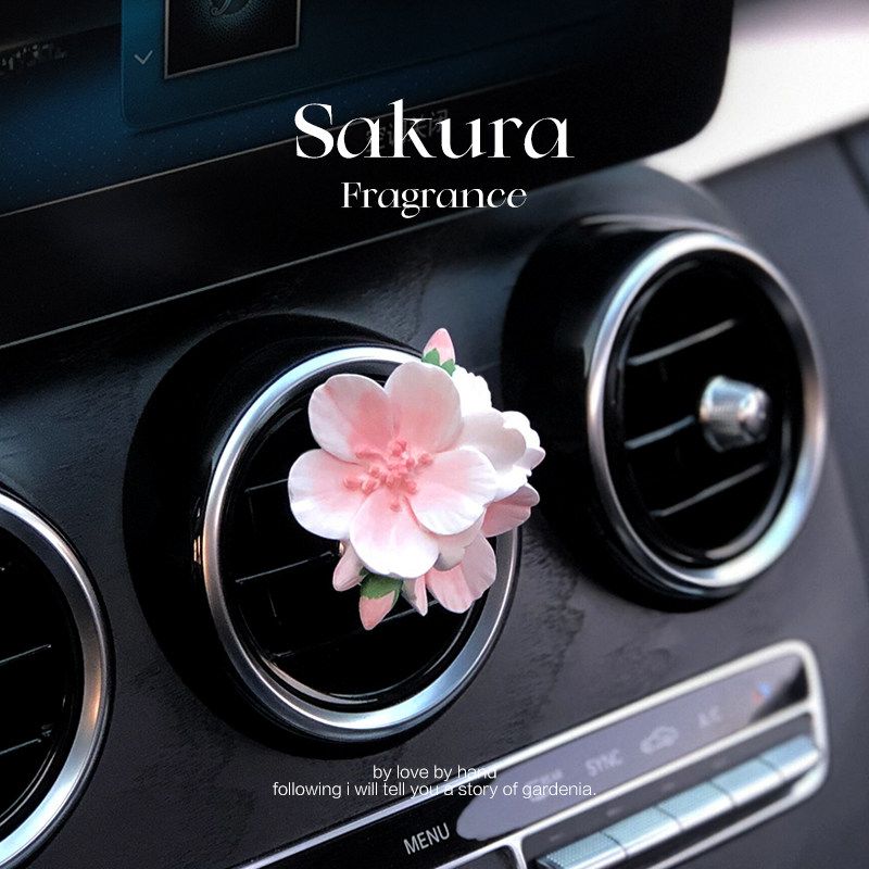 

Cherry Blossom Car Aromatherapy Car Vent Perfume Decoration Ins Flower Car Interior Decoration Ornament Fragrant Stone Girl Elegant Pink-Sakura