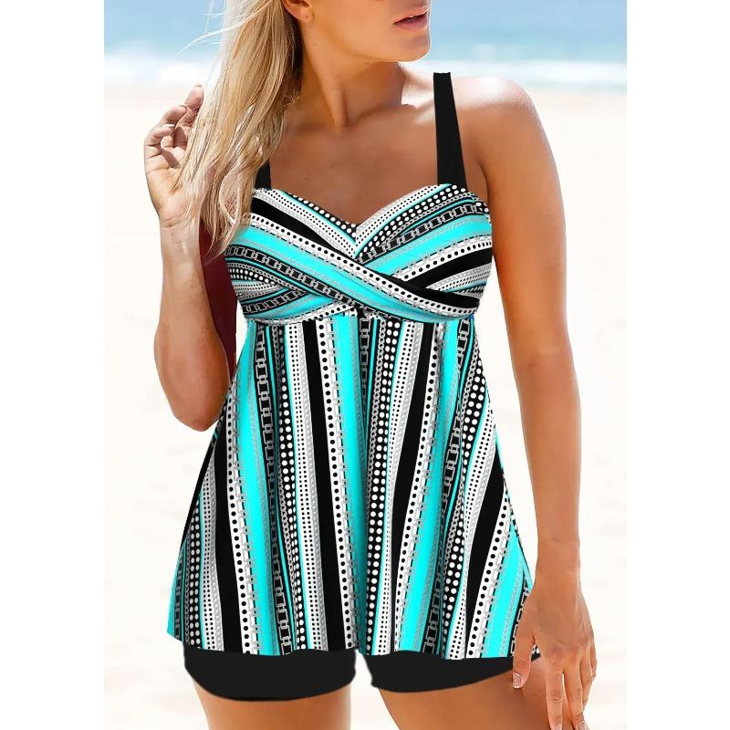 Women's Swimwear Tankini 2 Piece Regular Swimsuit 2 Piece Leopard Pattern Printed Pattern Halter Swimsuit Sports Beachwear S-6XL
