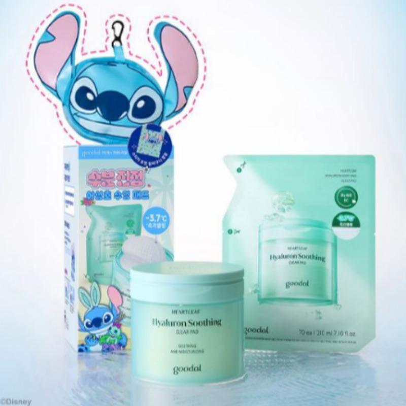 Gudal Houttuynia Hyaluron Soothing Clear Pad 70 Sheets Set (+ 70 Sheets Refill + Basket)