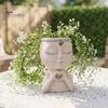 Head Planter Pots Face Pot, Cute Resin Vase for Succulents Flowers, Decorative Flower Artistic Sculpture Pot Unique Indoor Bedroom Desk Shelf