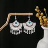 Vintage Ethnic Miao Silver Alloy Teardrop Tassel Earrings
