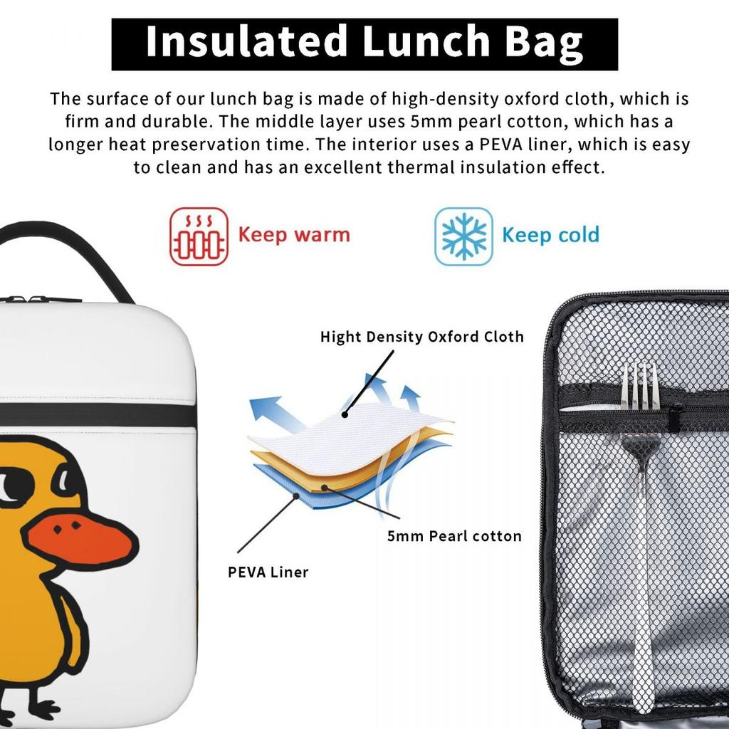 Hast du Trauben? - Die Entenlied Isolierte Lunchtasche für Damen Kinder Tragbare Lebensmittelboxen Thermische Lunchbox Tragetasche