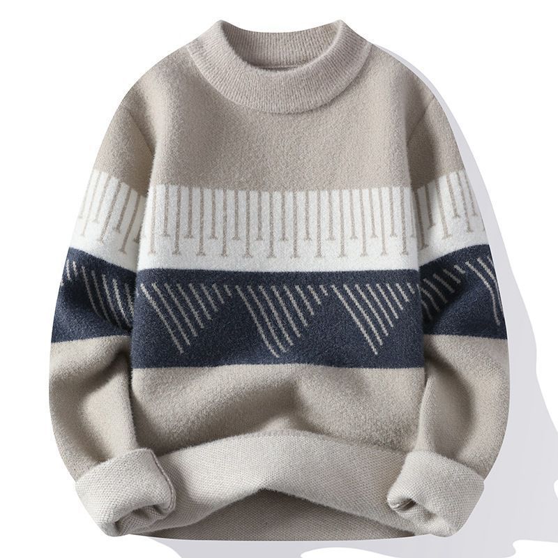 Heißer Verkauf, Herbst und Winter Neu Bedruckter Rollkragenpullover Herren Unterteil Strickpullover Pullover