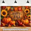 1 piece of 2D flat background fabric depicting a background with pumpkins and flowers to create an autumn atmosphere.PMJ
