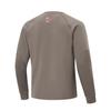 Li Ning Basketball Series Sports Casual Simple Solid Color Round Neck Pullover Long Sleeve Sweatshirt Men Sweatshirt Tree-Gray Brown AWDU533-4
