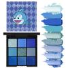 Rebellious Girl Blue Tones 9-Color Waterproof Eyeshadow Palette - Blue Dolphin Halloween Makeup