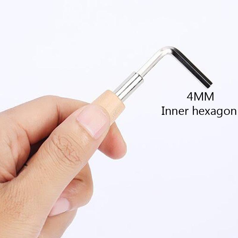 Acoustic Acoustic Guitar Adjustment Wrench Neck Curvature Tuning Tool Metal Hexagon Wooden Wrench 4MM Universal