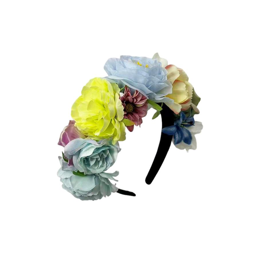 Simulation Blumen-Haarband Europäisches Braut-Hochzeits-Ankleide Super-Fee Kopfschmuck Foto Urlaubs-Party Kopfschmuck