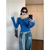 Autumn Winter Round Neck Vintage Slim Waist Sweater Women Casual Fashion All-match Pullover Knitting Top