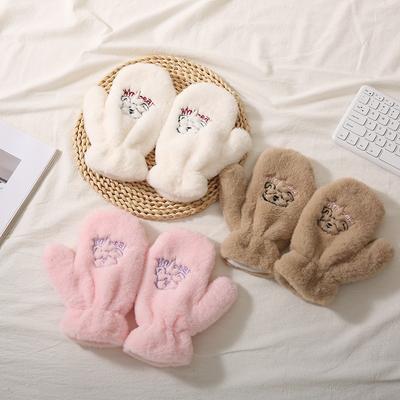 Winter Warm Plush Gloves Student Writing Cartoon Panda Cycling Warm Cold Gloves Velvet Men and Women