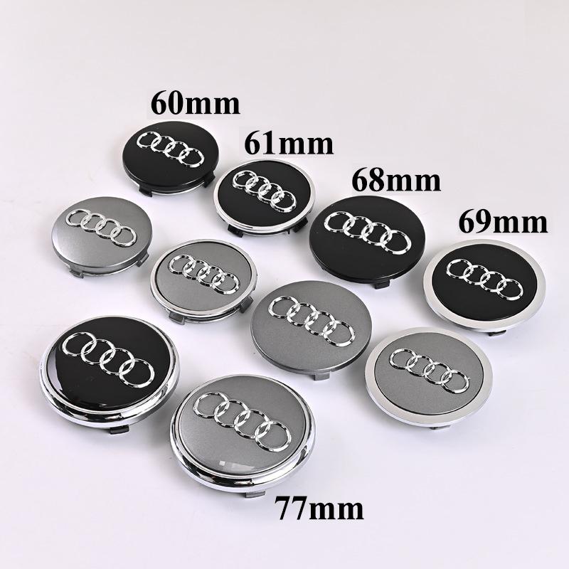 For Audi RS3 4pcs 60mm 61mm 68mm 69mm 77mm Car Wheel Center Caps For Audi A1 A2 A3 A4 A5 A6 A7 A8 Q2 Q3 Q4 Q5 Q7 S3 S4 S5 S6 S7 S8 RS3 RS5 TT