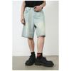 High Street Denim Shorts Summer Models Loose Straight Wide Leg Casual Five Pants Men's Pants Straight Loose Jeans for Men Fashionable and Comfortable