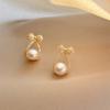 S925 Silver Beaded Heart-shaped Love Pearl Earrings - Trendy, Simple, Elegant and High-end Style Ear Studs