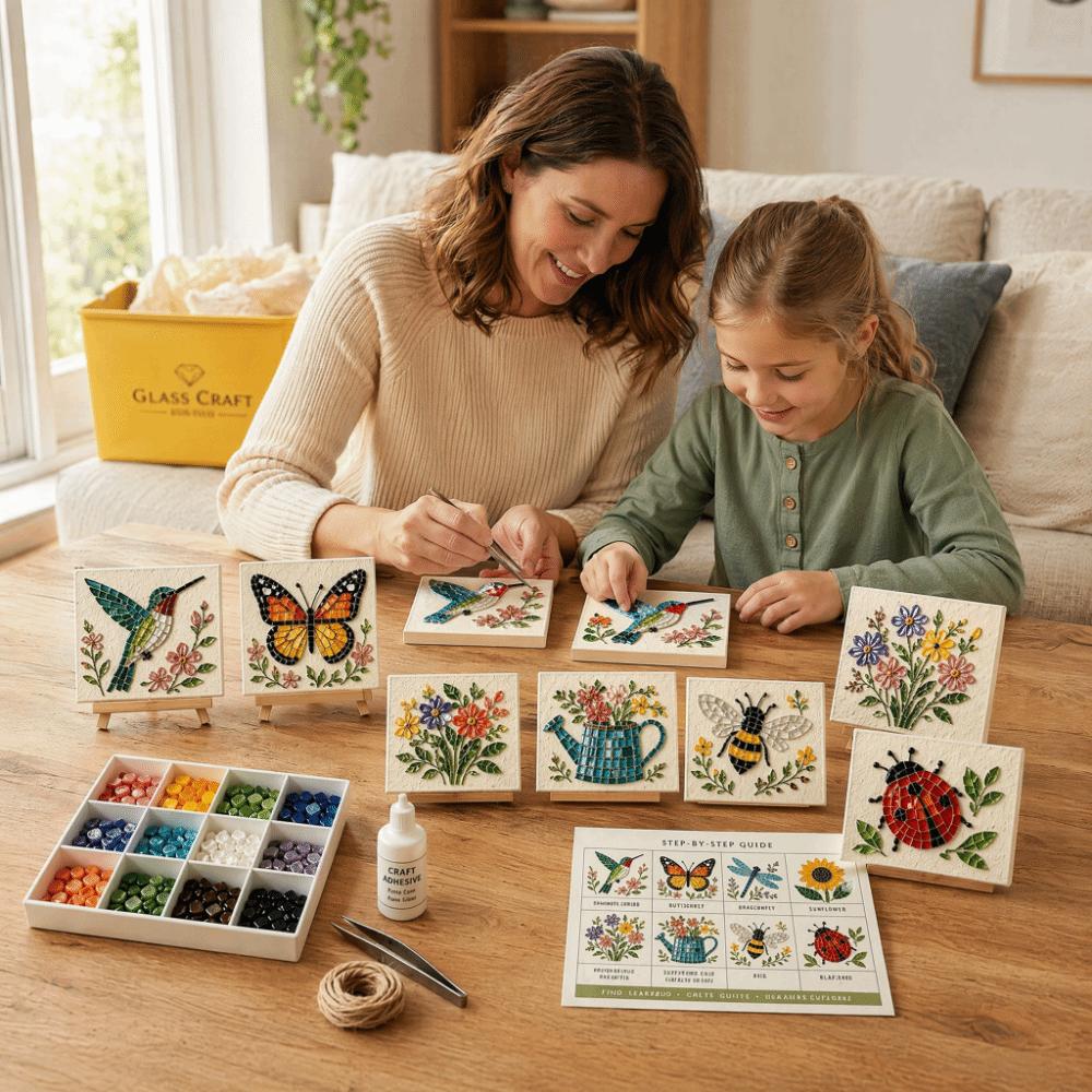Glazen Tegels Mozaïek Kit DIY Beginner Vriendelijke Glazen Mozaïek Kit Tuindieren Kunst Voor Beginner