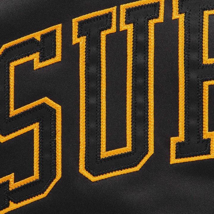 Supreme Mitchell Ness Lined Hooded Satin Varsity Jacket Black