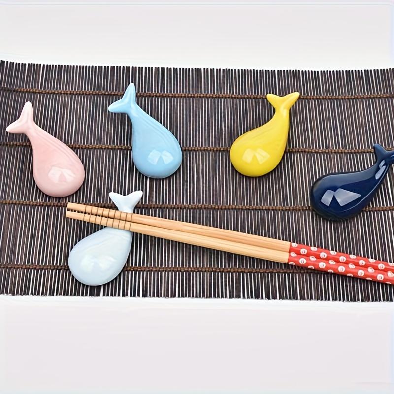 6 stuks Walvisvormige Keramische Eetstokjessteunen, Kleurrijke Pastel Keramische Bestekhouders voor Japans Dineren, Tafeldecoratie voor Thuis