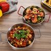 18/20/22/24cm Seafood Plate Flat Bottom Nonstick Surface Frying Pan Corrosion Resistant Thickened Base Food Tray Home Kitchen