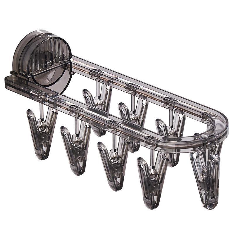 Clothes Hanger Suction Cup Folding Clothes Hanger Non Punching Household Drying Clothes Hanger Wall Hanging Bathroom Indoor Balcony Drying Socks