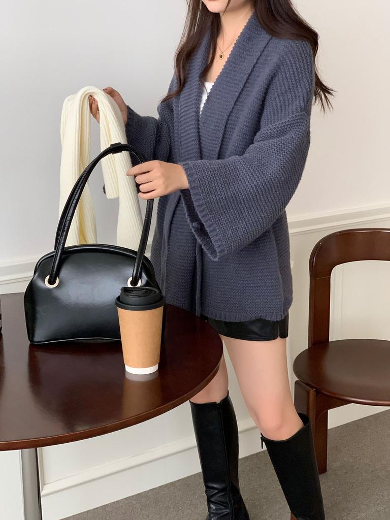 Women's autumn and winter new sweater European beautiful women's knitted top jacket lace-up cardigan